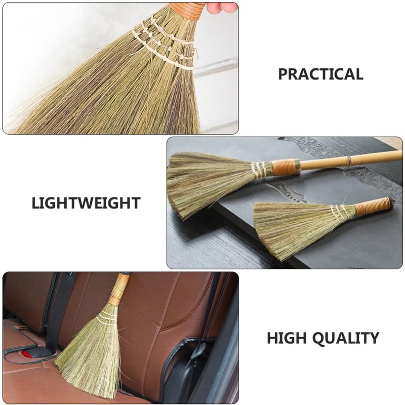 LIFKOME Portable Desk 2Pcs Indoor Grass Broom Whisk Broom Thai