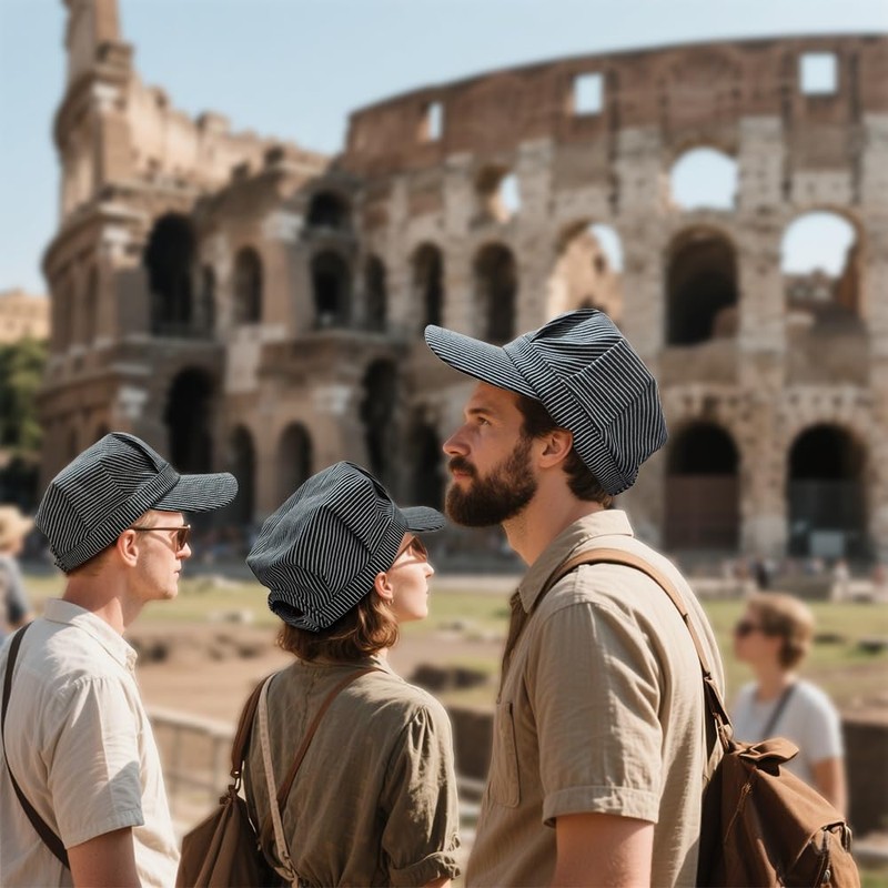 Wlayu Blue and White Railroad Engineer Hat Train Conductor Adult