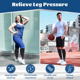 Jopvvic 3 Packs Women Men Compression Socks Set Lady Light Support Hose Cute Crazy Travel Flight Pregnancy New Mom After Birth First Time Mama Announcement Nurse School Graduation Gifts Black