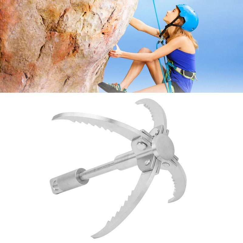 Grappling Hook with 4 Folding Claw Stainless Steel Multifunctional Outdoor