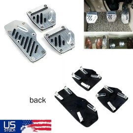 Unbranded 3PCS Aluminum Auto Car Accelerator Pedal Foot Pedals Pad Cover For Brake Clutch