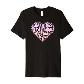 Colorful Cute Hearts Shape Silhouette Lover - Bunny Rabbit Premium T-Shirt