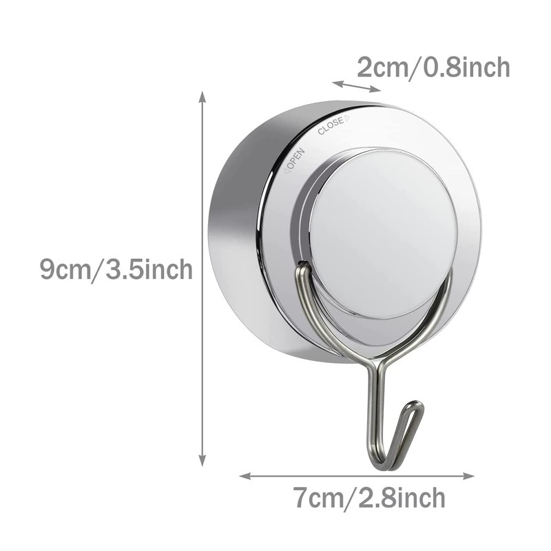 KOMUNJ Pack of 4 Suction Cup Hooks, Stainless Steel Extra