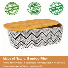 Nomotruc Bread Box For Kitchen Countertop,Bread Box with Cutting Board Lid Made with Bamboo Fiber,Bread Container Holder Keeper Keep Fresh I14.4x8.3x5.6 in……