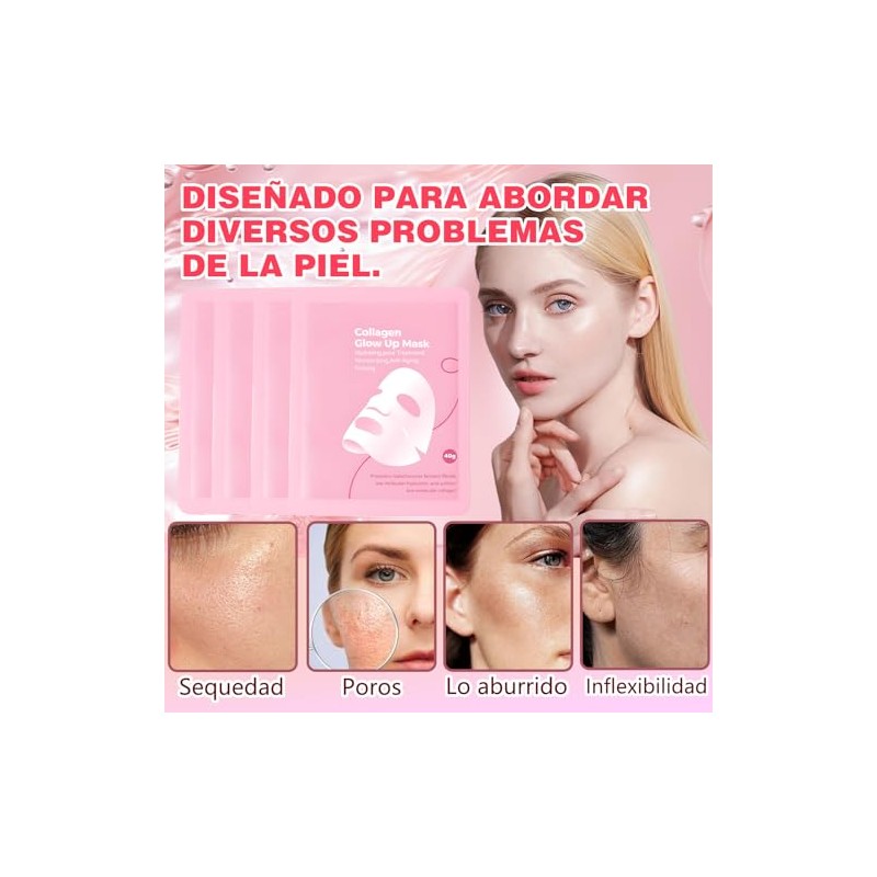 8pcs New Mascarilla Bio Colágeno, Mascarilla de Colágeno, Overnight Mask