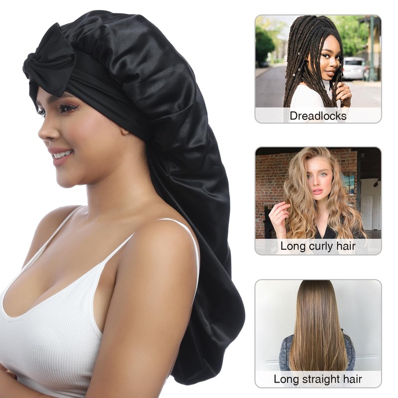 AWAYTR AWAYTR Long Satin Bonnet for Women - Double Layer