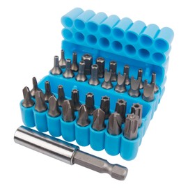 33 Screwdriver Security Bit Sets Include 3 Torques, 4 Tri Wings, 4 Spanner Head, 9 Tamperproof, 12 Hex Bit Set - Including Storage Box - Impact Driver Bits, Universal Drill Bits, Accessories, DIY