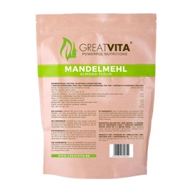 GreatVita Mandelmehl, naturbelassen, blanchiert, 500g gemahlene Mandeln