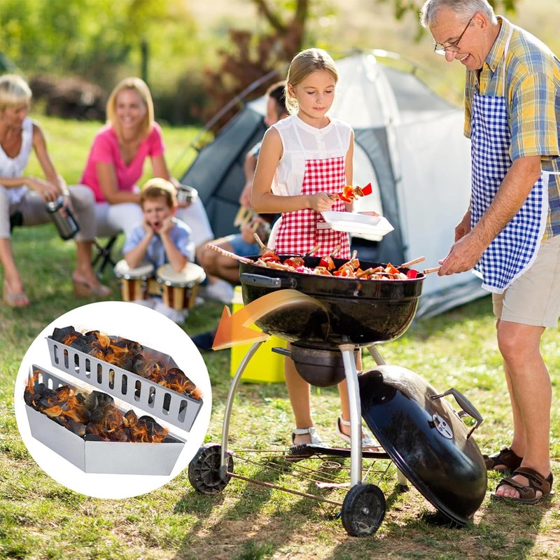Zalizr 2 Pcs Charcoal Baskets, Steel Charcoal Holders for BBQ,