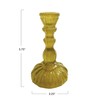 Creative Co-Op Tall Embossed Reclaimed Glass Taper Holder, Chartreuse