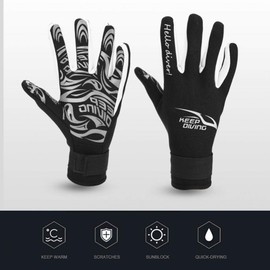 VGEBY Guantes de Buceo, Keep Diving 2MM Guantes de Neopreno Cálidos Natación Scuba Snorkeling Guantes Equipo Adulto(XL-Negro) Buceo