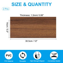 PATIKIL 12"x5.5" Magnetic Vent Cover, 2 Pack Floor Wall Air Registers Cover High Strength Magnetic Vent Blocker for Home RV HVAC Fireplace Furnace, Wood Grain Color