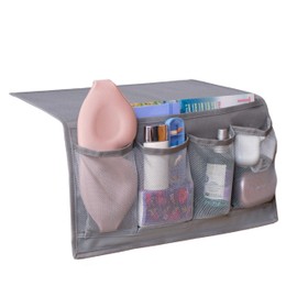 Houseify Slumber & Stow Hanging Bedside Caddy - 5 Pocket Bed Caddy Organizer for Tablets, Magazines, Phone, Glasses, Remotes & More - Ideal Storage For Dorm, Bedroom & Living Areas - 10"x17.3"