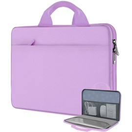 Hseok Laptop Case 13.3-14 inch Briefcase Handbag, Water-Resistant and Shockproof Computer Sleeve Compatible with MacBook Pro 14", Mac Air/Pro 13.3" and 13"-14" Notebooks Chromebooks,Purple