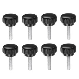 QUARKZMAN Pack of 8 Thumb Screws with Thread M6 x 25 mm Round Head Screw Round Handle Bolt Clamping Buttons 25 mm Hand Buttons Thumb Screws Tension Screw for Industrial Machine