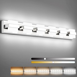 SOLFART 5 Color Temperature Adjustable LED Light Fixtures for Bath, 6 Lights Modern Bathroom Vanity Light Over Mirror, Bar Vanity Light