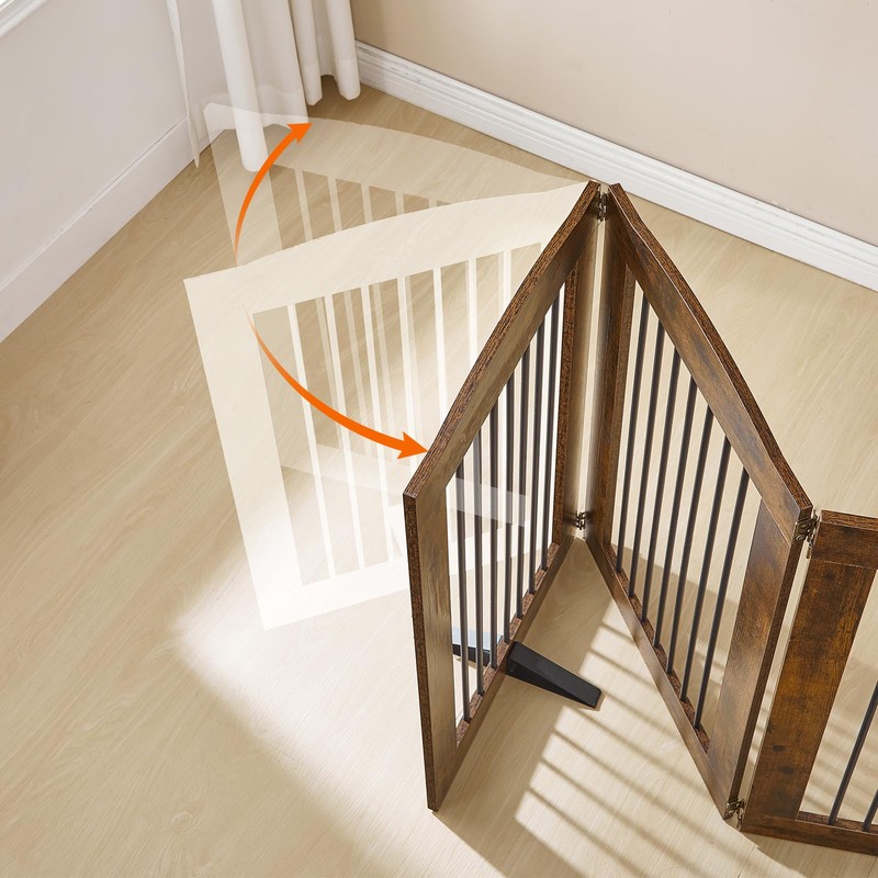 HOOBRO Indoor Dog Gate with Support Feet, Freestanding Pet Gate