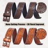 SANSTHS Western Belts for Men Women 2 Pack, Cowgirl Cowboy