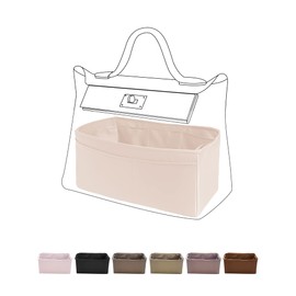 DGAZ Purse Organizer Insert, Silky Handbag & Tote Organizer, Bag in Bag, Fits Hermes 24/24-29 Bags（Craie，29）