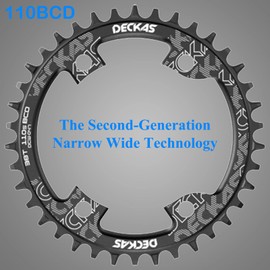 Enjcyling 110BCD Single Chainring, Second Generation Narrow Wide Technology, 110mm BCD Full Alloy CNC 4-Bolts 50T, for 7/8/9/10/11/12 Speed