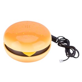 Goshyda Telephone, Novelty Emulational Hamburger Phone Cable Fixed Line Multifunction Phone Plug Play Home Decoration as Gift for Friends, Families