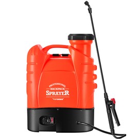 VIVOSUN 4 Gallon Battery Powered Backpack Sprayer Electric Pump Sprayer with Four Nozzles for Garden Lawn, Orange…