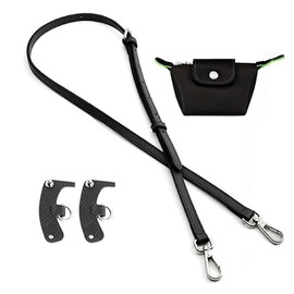 EIHI Shoulder Strap for Longchamp Women's Bag, Adjustable Shoulder Strap for Bags, Leather Strap, Carry Straps for Longchamp Mini Bag Straps, Bag Strap Extension, Black, black