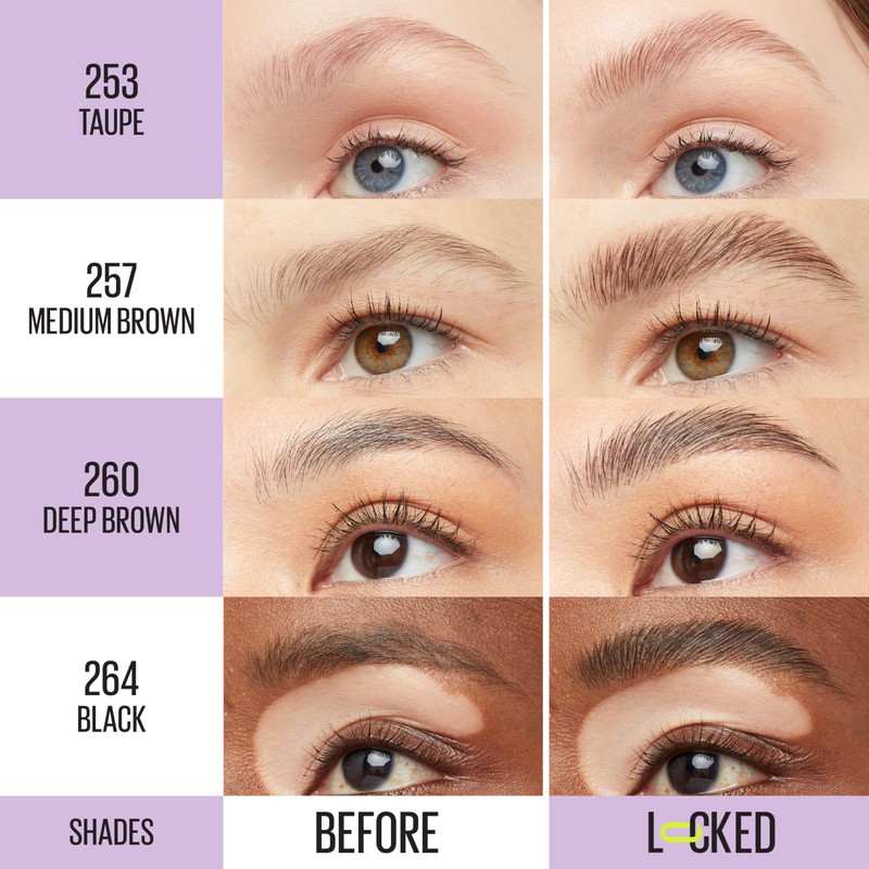 Maybelline Super Lock Brow Glue Eyebrow Gel, Lightweight and Waterproof