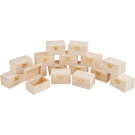 VBS XXL Wooden Chest 16 Pieces Approx. W 8.2 x D 5.7 x H 5 cm DIY Crafts Decoration Storage Box Jewellery Box