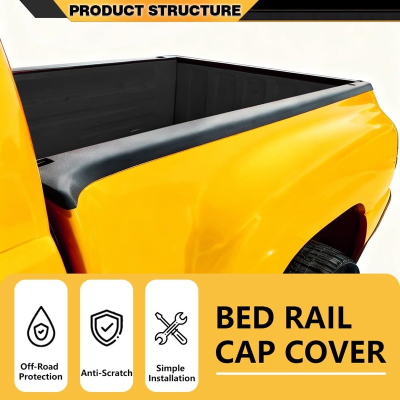 CNNELL Bed Rail Caps Stepside LH & RH Compatible with