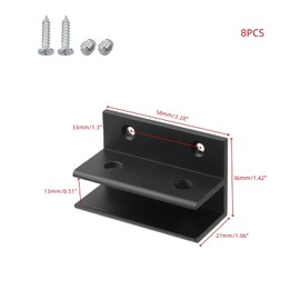 WDONAY 8PCS Aluminum Alloy Glass Clamps, Wall Mount Clamp Clip Hardware Replacement Parts Fixing Glass(F-Shape, Black, Suitable for 10-12mm Thick Glass)