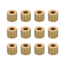 PATIKIL M6 Brass Spacers, 12 Pcs Metal Spacer Brass 6mm ID x 12mm OD x 10mm L Brass Spacers Screw Standoff for 1/4inch or M6 Screw Bolts