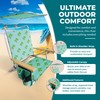 Bliss Hammocks Folding Beach Chair, Backpack Recliner with Canopy, Palm