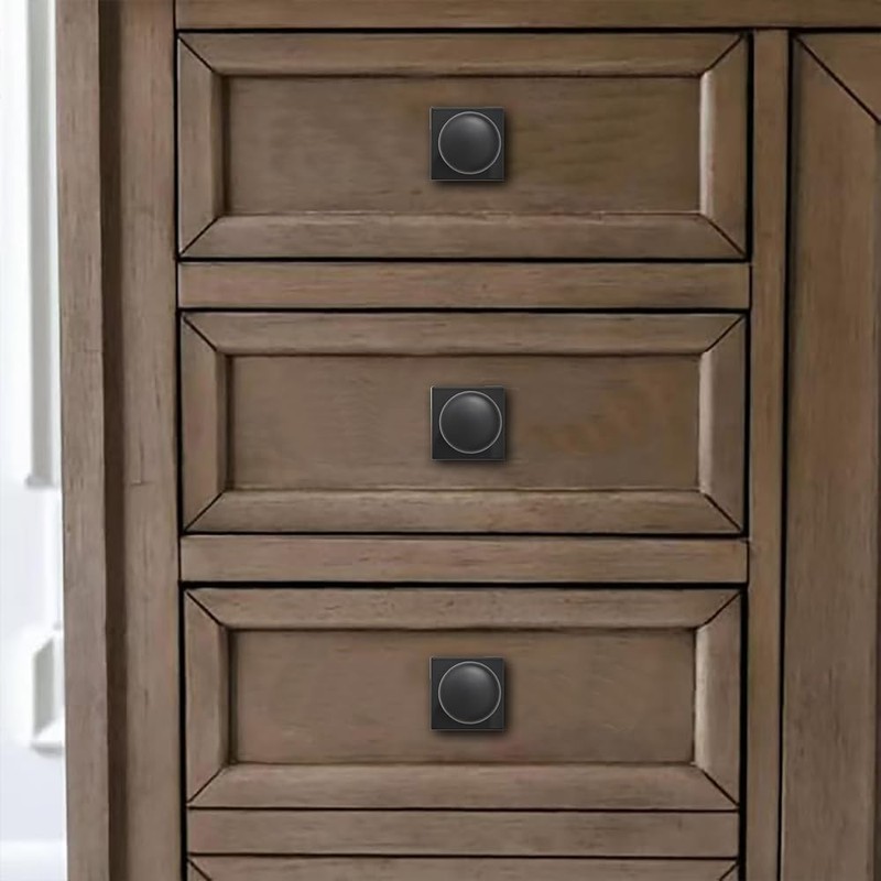 khtumeware 2 Pack 1-1/2 Inch Matte Black Cabinet Knobs with