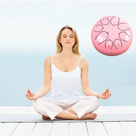 MZSX Steel Tongue Drum 6 Inch 8 Notes Drum Instrument Hand Drum, Steel Tongue Handpan Percussion Instrument for Children, with Drum Beaters for Meditation Yoga Sound Healing (White)