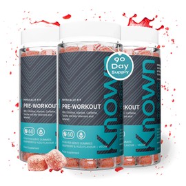 Pre-Workout Gummies 80mg Caffeine & 100mg Taurine per Serve by Known | Supports Energy Levels and Physical Performance | Raspberry and Yuzu Flavour | 60 4-per-Serve Vegan Gummies (3)