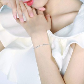 kelistom 925 Sterling Silver Bracelets for Women, Love Heart Charm Chain Bracelet Bangle Fashion Jewelry Gifts