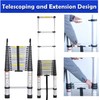 4.4M/14.5FT Telescoping Ladder with Detachable Hooks,Aluminum Extension Foldable Telescopic Ladder,Portable