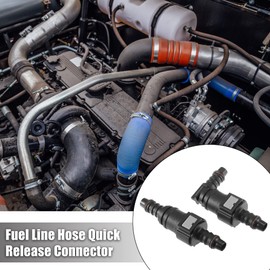 X AUTOHAUX 2 Set 25/64" 9.89mm SAE to 13/32" 10.5mm Nylon Fuel Line Hose Quick Release Connector Disconnect Hose Straight 90 Degree