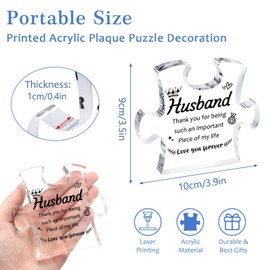 MOTONG Gifts for Mum, 1PCS Acrylic Plaque Mum Gifts Mother Birthday Gifts, Unique Gifts for Mum on Her Birthday, Mother's Day, Thanksgiving Day, Gifts for Mum (Puzzle- Husband)