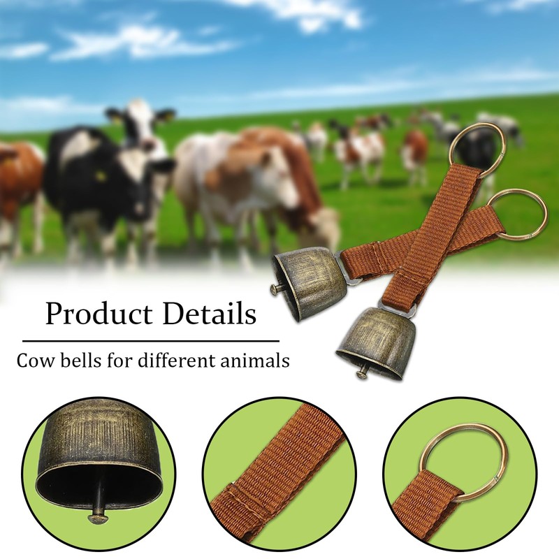 WUMUZAI 2 Pack Small Cow Bell for Dog Collar, Loud