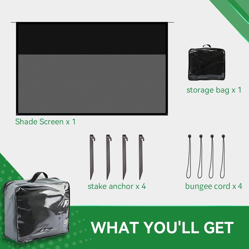 RVINGPRO RV Awning Shade Screen with Zipper 9' x 15'3'',