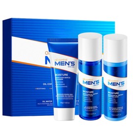 Mens Gift Set, Oil Control Mens Skincare Set Moisturiser 3PCS: Face Cleanser+Toner+Lotion, Reduce Dullness, Sooth & Soften Skin, Wrinkle Defense, Men Skin Care Gift Sets, 100g+120ml+120ml