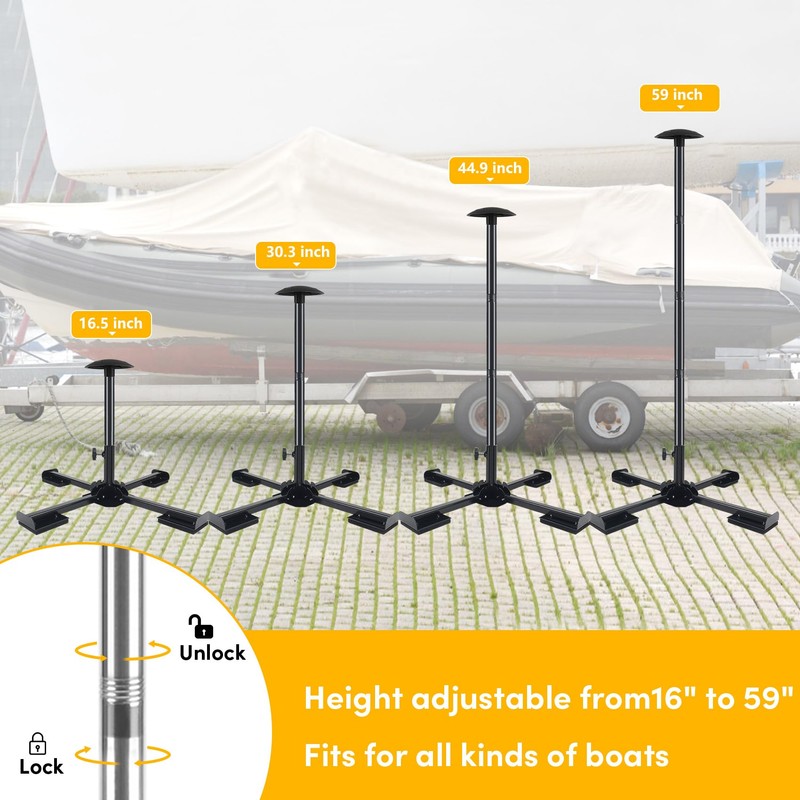 Boat Cover Support Poles Heavy Duty 2 Pack, Stainless Steel