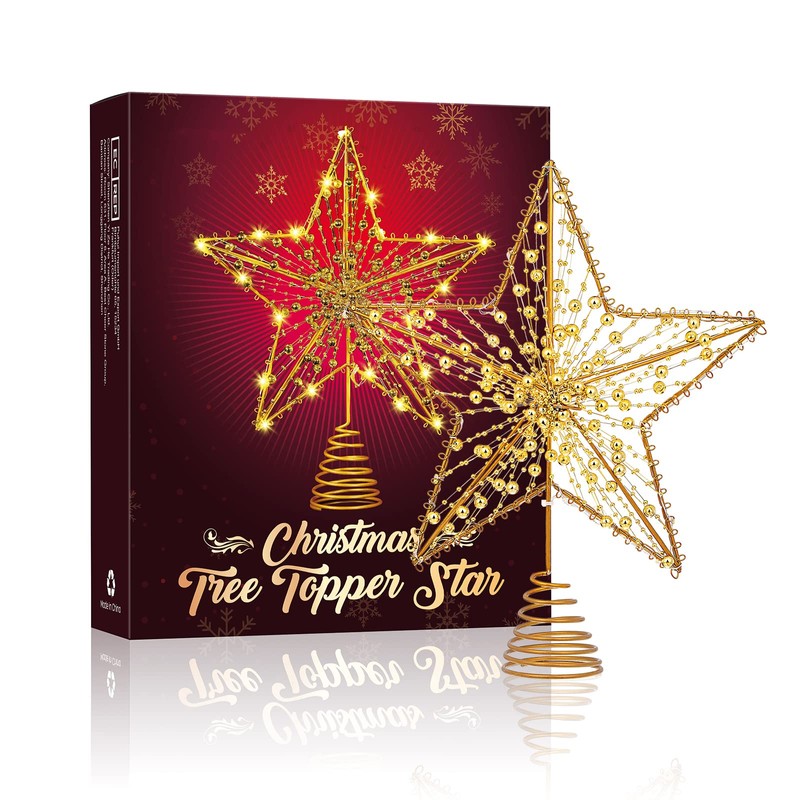 Christmas Tree Topper Star- Star Tree Topper Lighted with LED