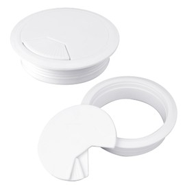 2PCS 80mm 3.15 Inch Cable Grommets White Desk Grommet Cord Cable Table Grommet Desk Wire Hole Plug Cover for Cables and Cords Management