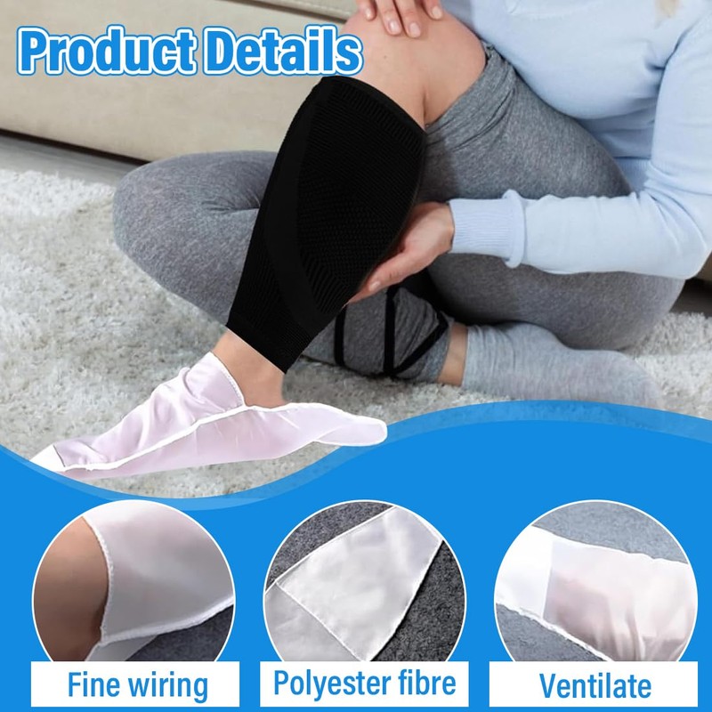 ZORVUJI 2 Pieces Compression Stockings Open Toe Sock Dressing Aid