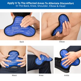 Gel Ice Pack for Injuries Reusable: Cold/Hot Pack for Neck Shoulder Knee - Hot Cold Therapy for Rotator Cuff Injuries Bursitis and Swelling - Shoulder Ice Pack Wrap for Shoulder Brace