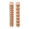 HARFINGTON 2pcs Wood Clay Roller 4" Flower Paw Print Pattern