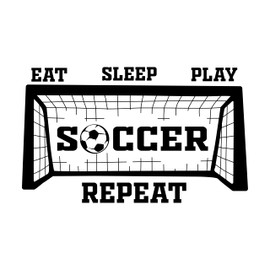 Sports Wall Decals for Boys Bedroom - Soccer Typography with Soccer Ball Goal Post DIY & Creativity Boy Girl Bedroom Wall Sticker - Size: 40 in x 24 in